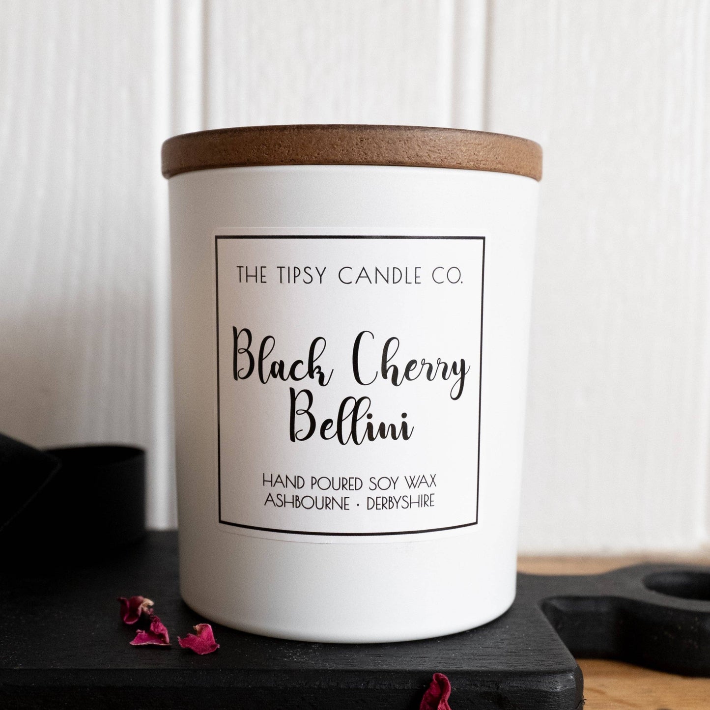 Black Cherry Bellini candle: 180ml Amber Glass Jar
