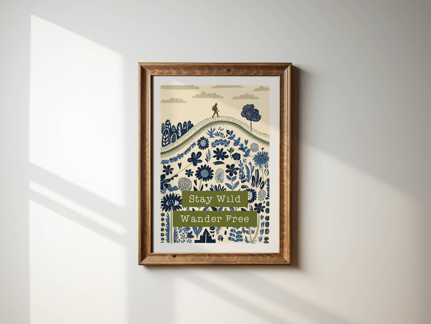 Stay Wild Wander Free Folksy Print: Midnight Sky / A3