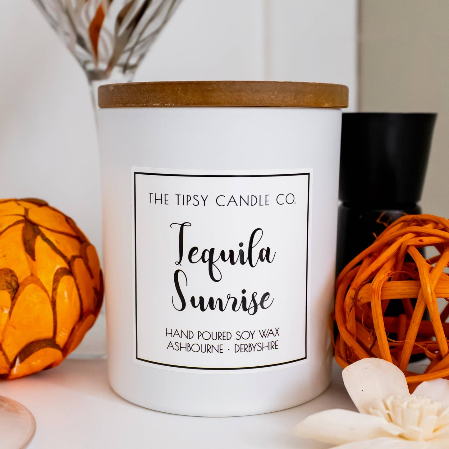 Tequila Sunrise candle: 180ml Amber Glass Jar