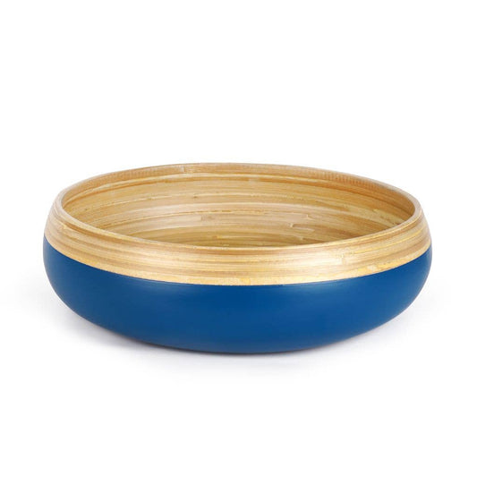 Bamboo Fruit Bowl, X Large Home Decor Salad Serving Bowls: Blue