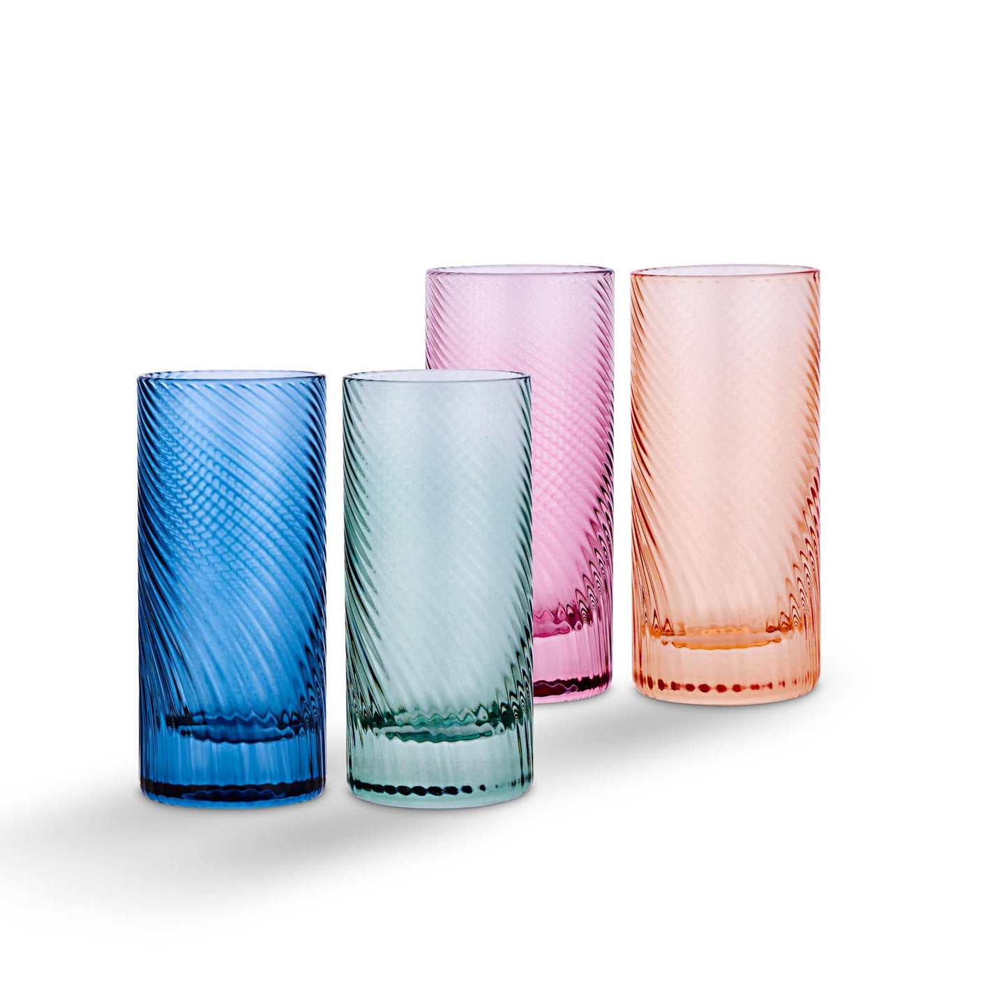 Twist Coloured Shot Glasses - Set of 4