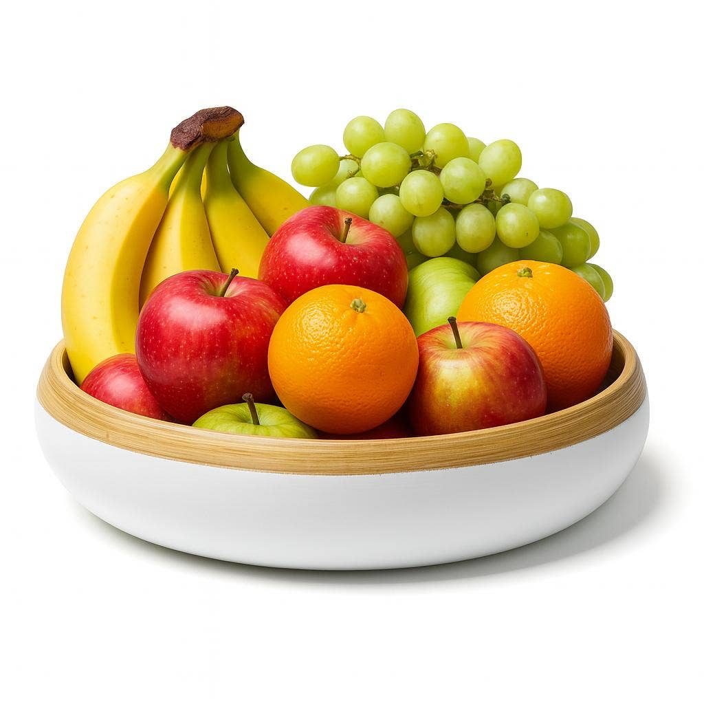 Bamboo Fruit Bowl, X Large Home Decor Salad Serving Bowls: Blue