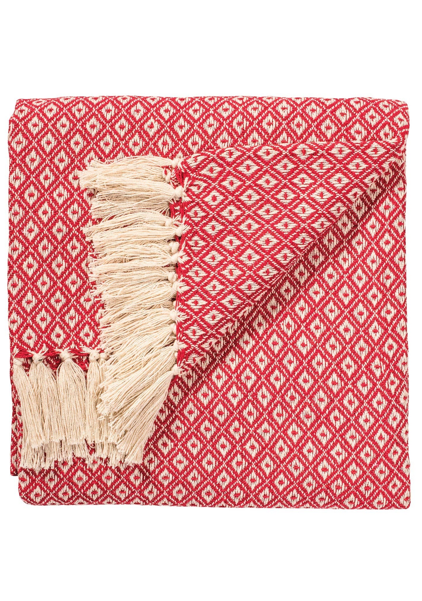 Diamond Weave Cotton Handloom Throw: Turquoise(TQ)