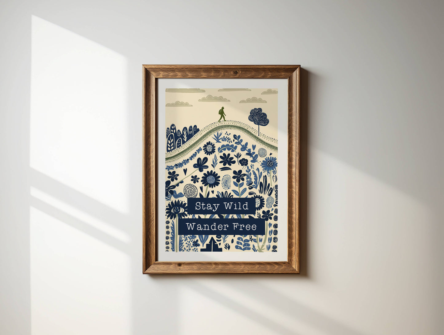 Stay Wild Wander Free Folksy Print: Midnight Sky / A3