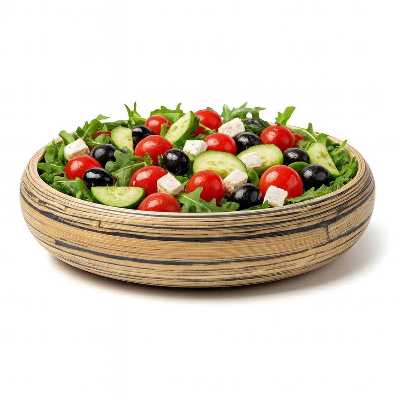 Bamboo Fruit Bowl, X Large Home Decor Salad Serving Bowls: Blue