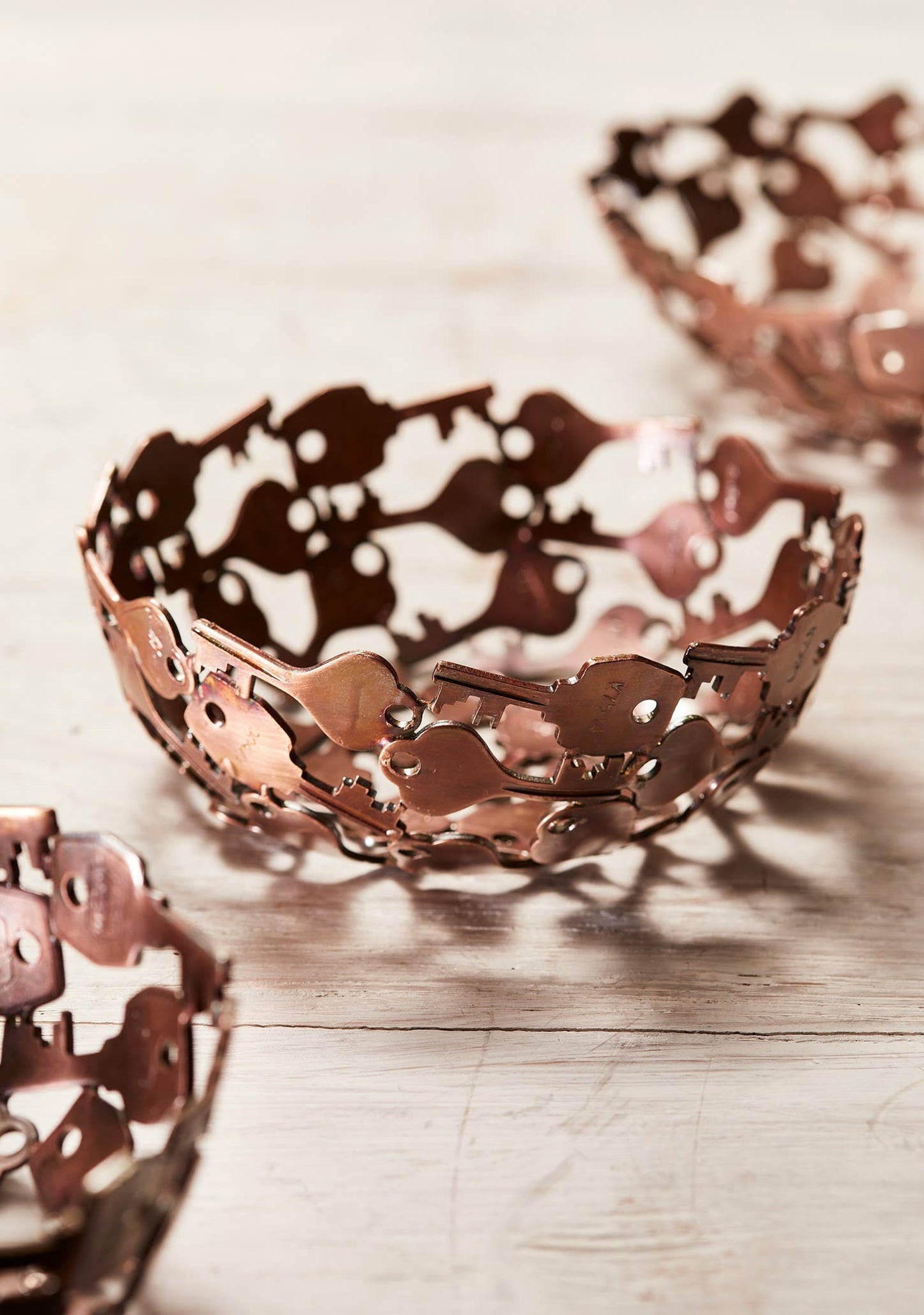 Antique Copper Finish Recycled Iron Key Bowl