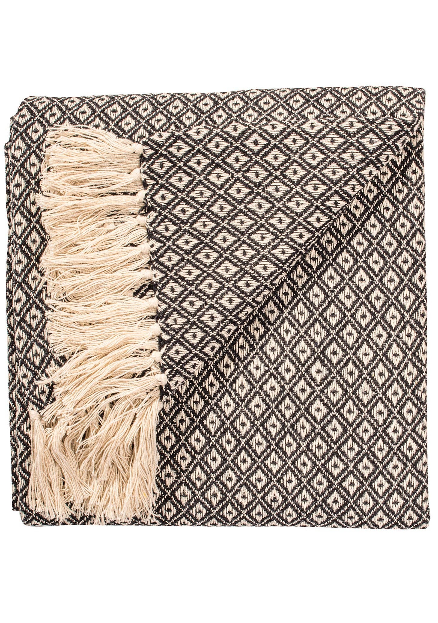 Diamond Weave Cotton Handloom Throw: Turquoise(TQ)