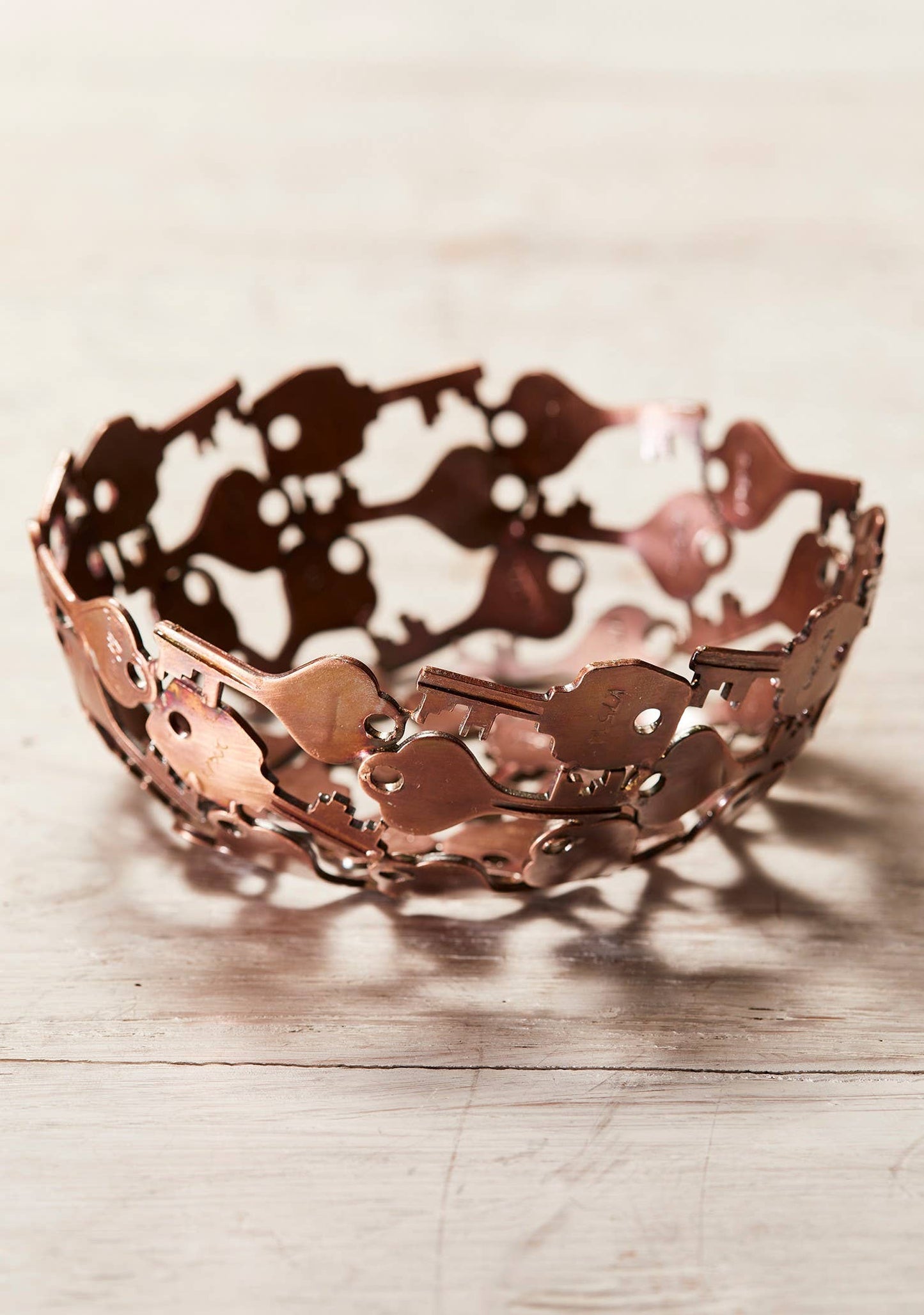 Antique Copper Finish Recycled Iron Key Bowl