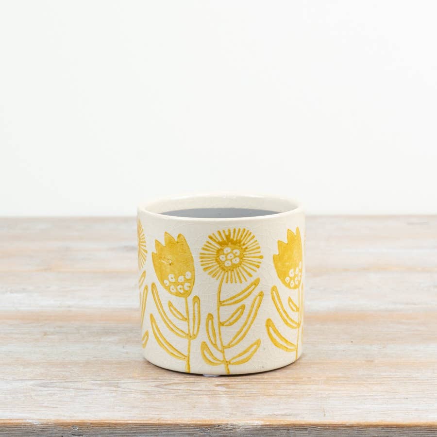 Yellow Sunflower Planter, 11.7cm