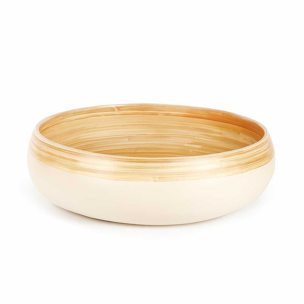 Bamboo Fruit Bowl, X Large Home Decor Salad Serving Bowls: Blue