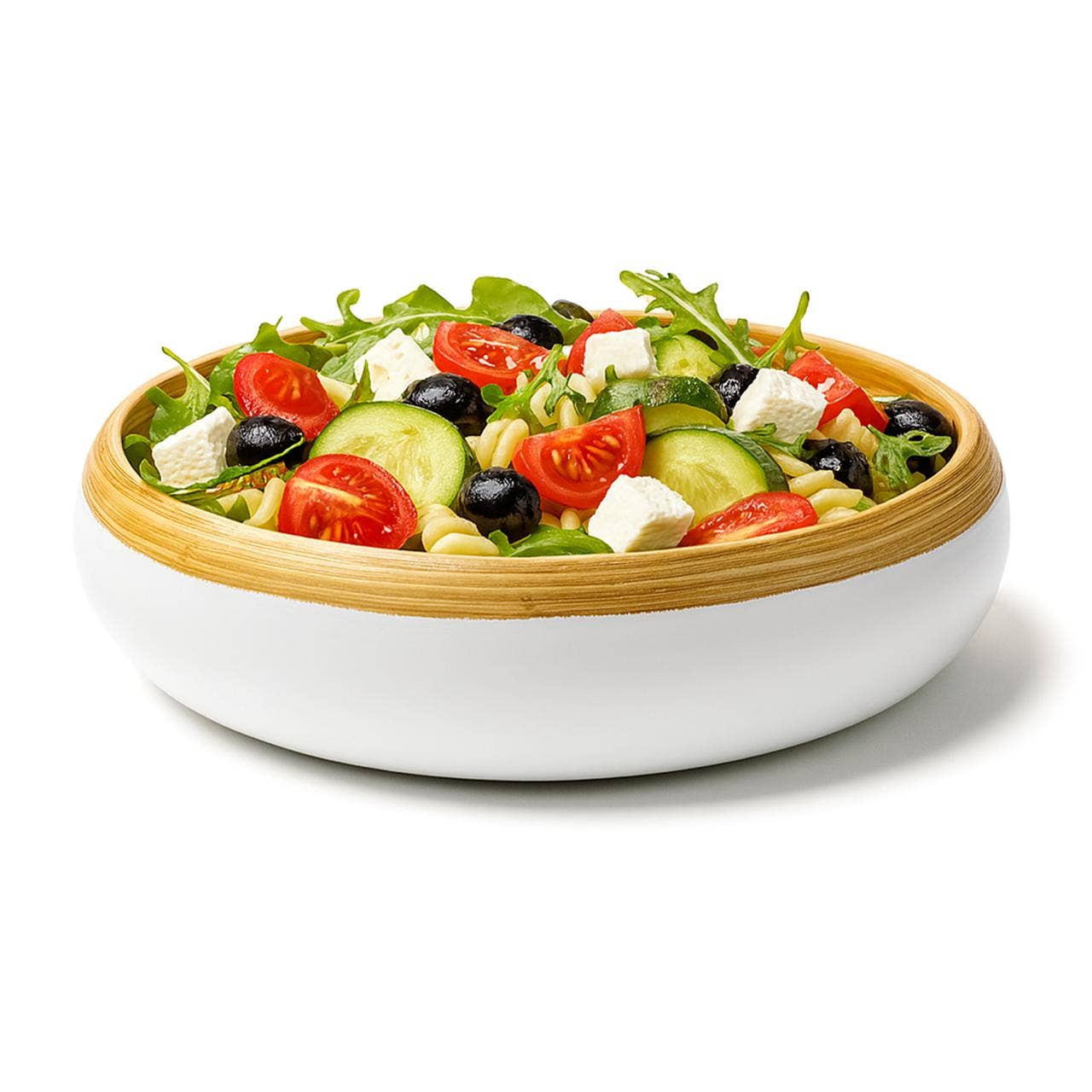 Bamboo Fruit Bowl, X Large Home Decor Salad Serving Bowls: Blue