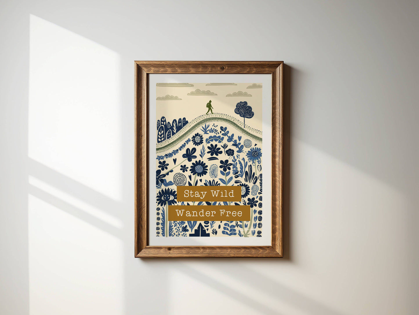 Stay Wild Wander Free Folksy Print: Midnight Sky / A3
