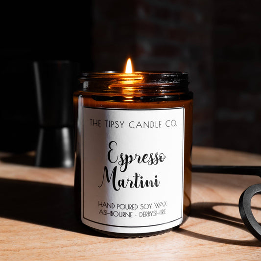Espresso Martini candle: 180ml Amber Glass Jar