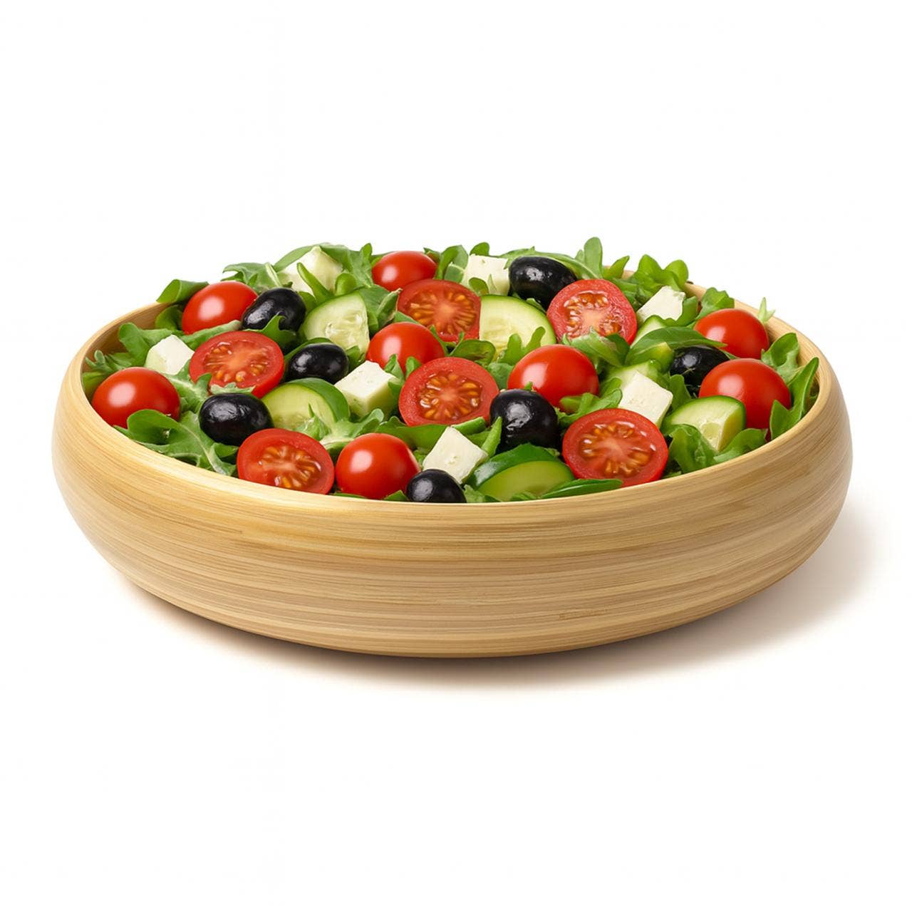 Bamboo Fruit Bowl, X Large Home Decor Salad Serving Bowls: Blue