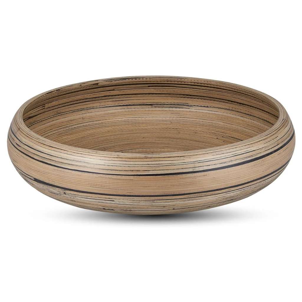 Bamboo Fruit Bowl, X Large Home Decor Salad Serving Bowls: Blue