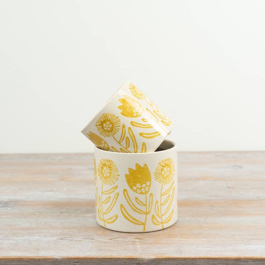 Yellow Sunflower Planter, 11.7cm