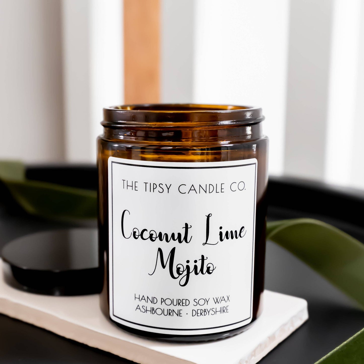 Coconut Lime Mojito candle: 180ml Amber Glass Jar